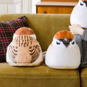 [現貨] 日本FELISSIMO 貓部 麻雀造型 抱枕YOU+MORE！　ふくらすずめのもっちりクッション
